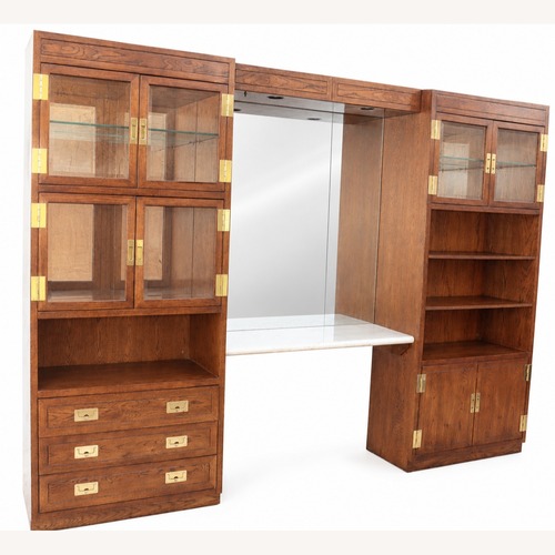 Used Henredon Dark Brown Wood Wall Unit for sale on AptDeco