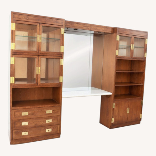 Used Henredon Dark Brown Wood Wall Unit for sale on AptDeco