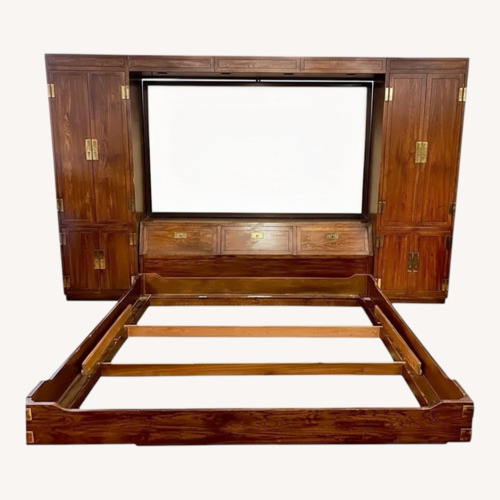 Used Henredon King Size Headboard With 2 Armoires  for sale on AptDeco