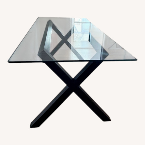 Used Contemporary Glass Dining Table  for sale on AptDeco