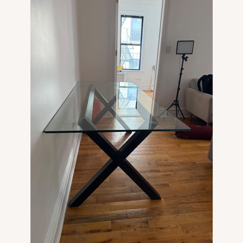 Used Contemporary Glass Dining Table  for sale on AptDeco