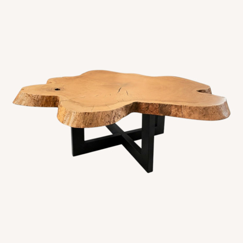 Used Solid White Oak Live Edge Coffee Table for sale on AptDeco