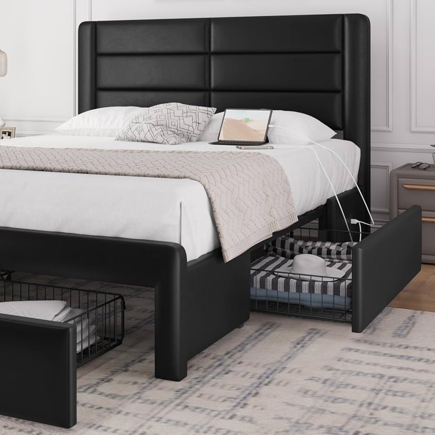 Amazon Unpackaged Queen Bed Frame with Storage - image-4