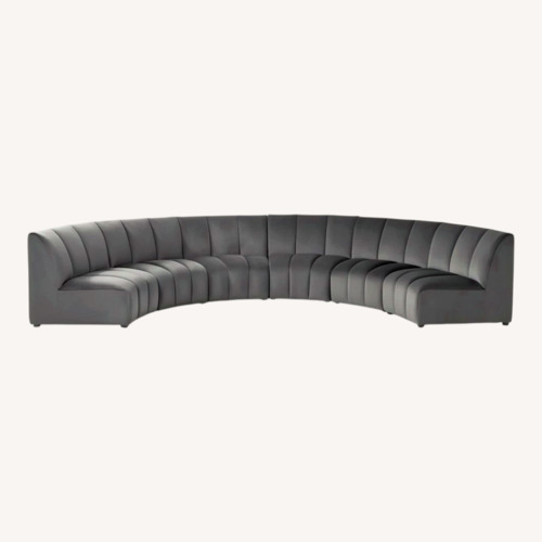 Used Z Gallerie Dark Gray Velvet 6 Piece Sectional for sale on AptDeco