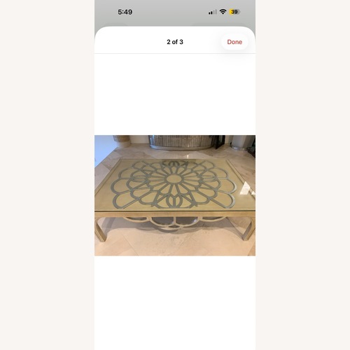 Used Art Deco Flower Table with Glass Top for sale on AptDeco