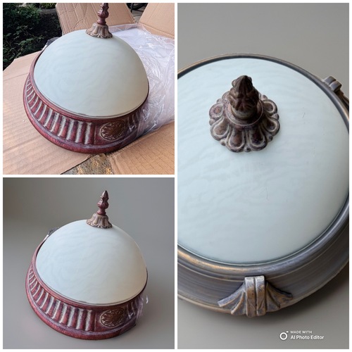 Used Dark Brown Glass Ceiling Lamp for sale on AptDeco