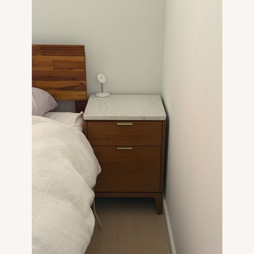 Used West Elm Dark Brown Wood Nightstand Pair for sale on AptDeco