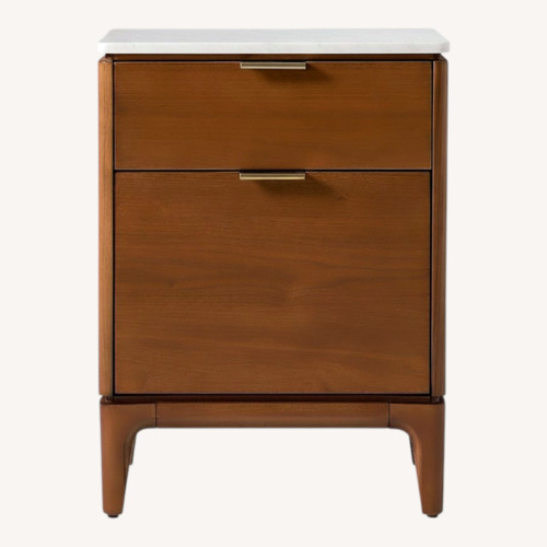 Used West Elm Dark Brown Wood Nightstand Pair for sale on AptDeco