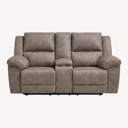 Used Ashley Furniture Light Brown Suede 2 Seater Sofa for sale on AptDeco