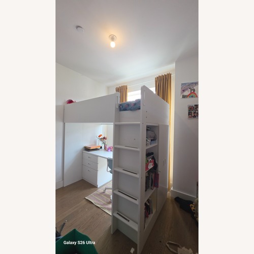 Used IKEA White Wood Bunk Bed for sale on AptDeco