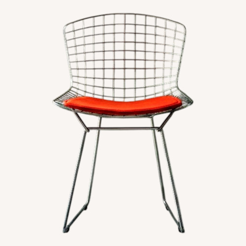 Used Bauhaus Glass Table and 6 Bertoia Style Wire Chairs for sale on AptDeco