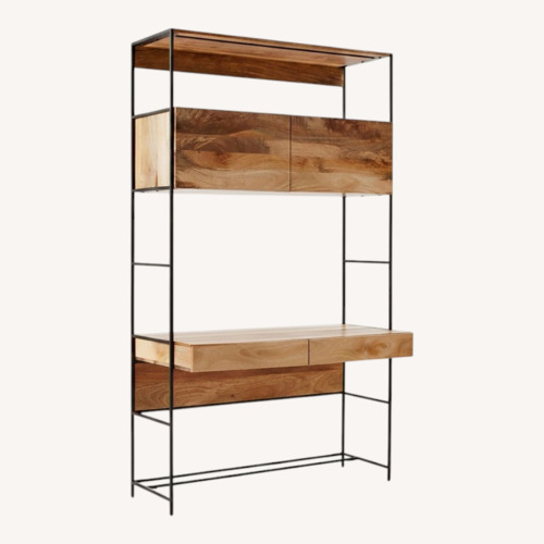 Used Industrial Solid Wood Industrial Modular Wall Desk (49") for sale on AptDeco