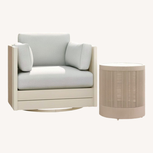 Used West Elm Porto Aluminum Swivel Chair Side Table for sale on AptDeco