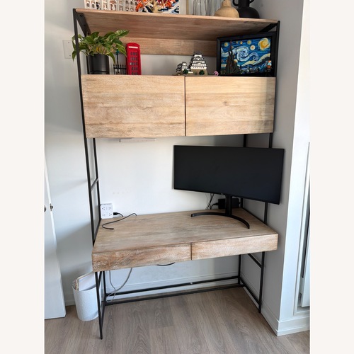 Used West Elm Industrial Solid Wood Modular Wall Desk 49" for sale on AptDeco