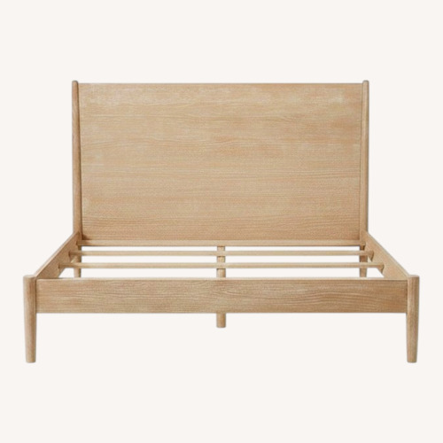 Used West Elm Natural Wood Queen Bed for sale on AptDeco