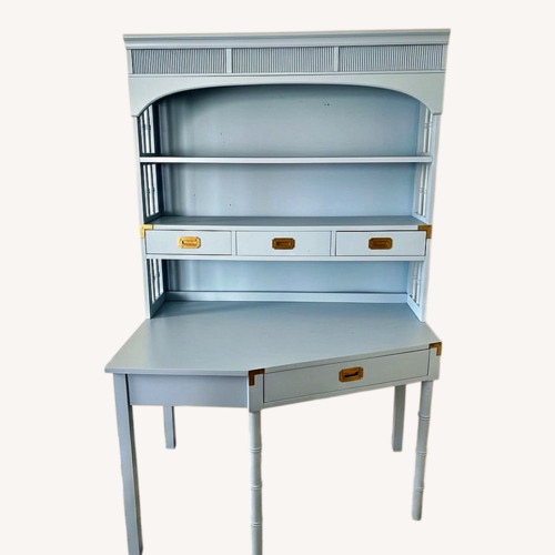 Used Vintage/Antique Finds Blue Wood Hutch Desk for sale on AptDeco