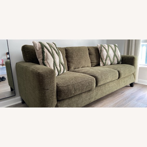 Used Rooms To Go Chamberlain Green Fabric Sleeper Sofa for sale on AptDeco