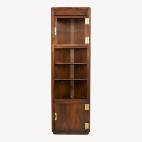 Used Campaign Henredon Lighted Corner Display Cabinet  for sale on AptDeco