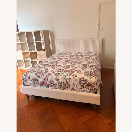 Used Natural Fabric Queen Bed for sale on AptDeco