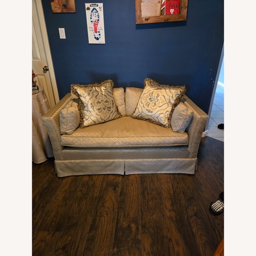 Used Vintage/Antique Finds Gold Fabric Loveseat for sale on AptDeco