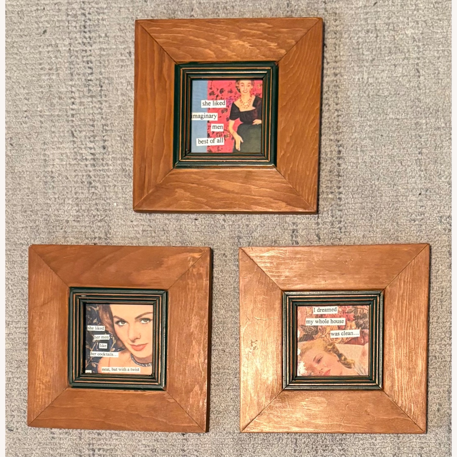 Set of 3 Framed Mid-century Ladies - image-1