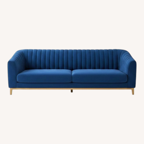 Used Blue Velvet Sofa Large for sale on AptDeco