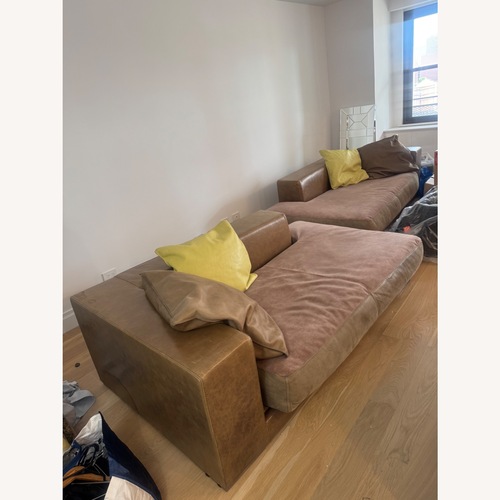 Used Leather 2 Piece Sectional for sale on AptDeco