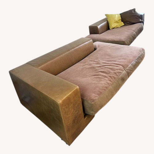 Used Leather 2 Piece Sectional for sale on AptDeco