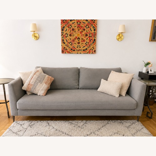 Used West Elm Haven Loft Sofa 86” Gray Washed Canvas for sale on AptDeco