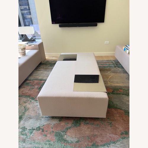 Used Angie Anakis Sidigi Coffee Table W 2 Trays for sale on AptDeco