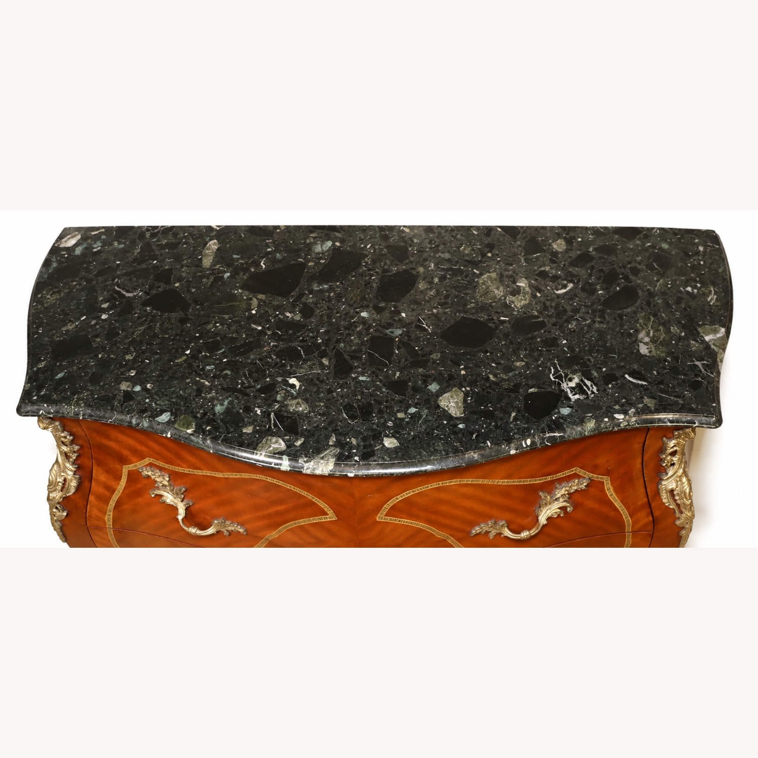 Louis XV–Style Mahogany Bombé Commode Marble Top - image-11