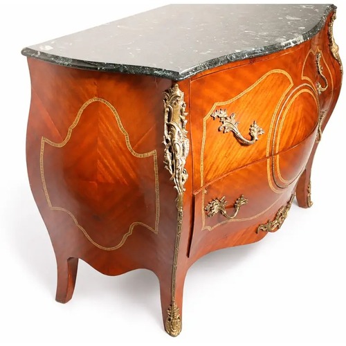 Used Louis XV–Style Mahogany Bombé Commode Marble Top  for sale on AptDeco