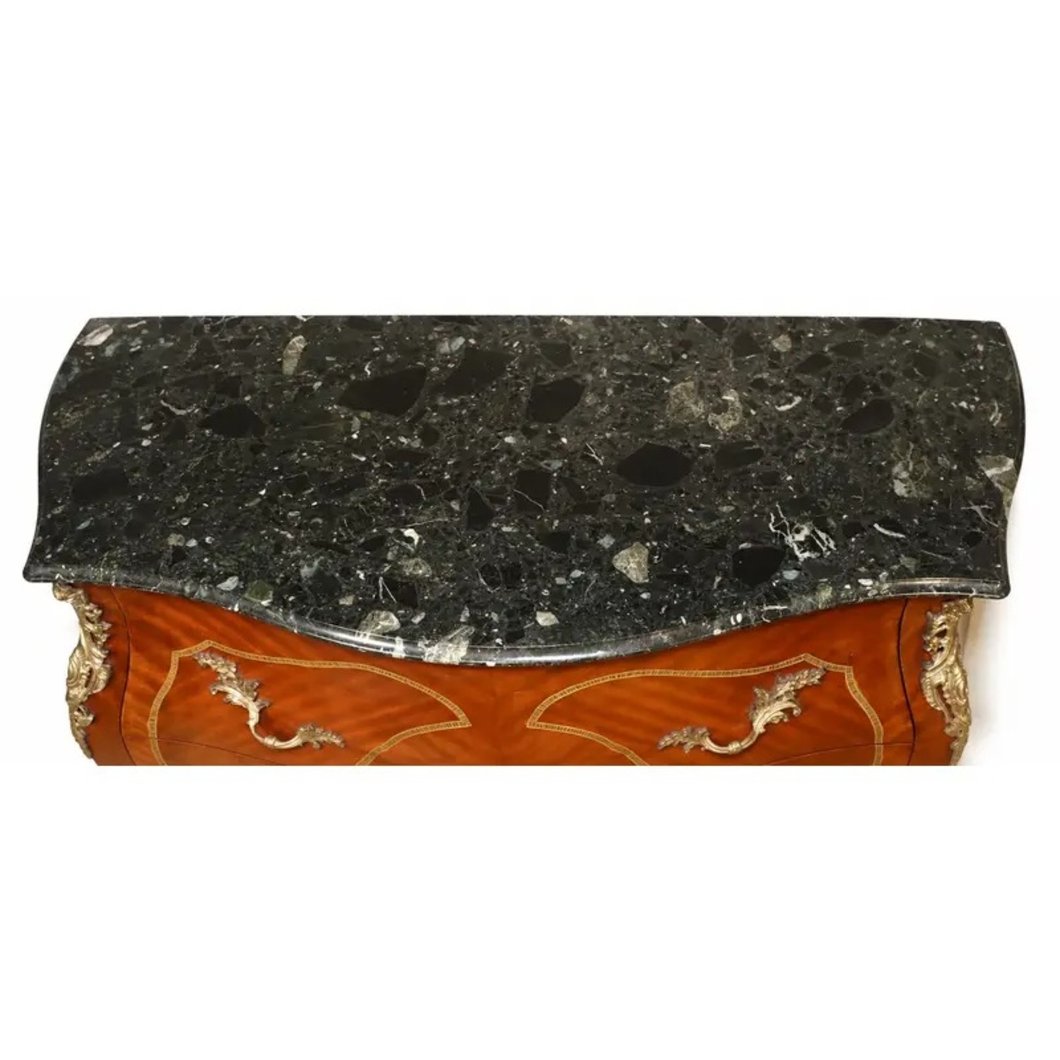 Louis XV–Style Mahogany Bombé Commode Marble Top - image-4