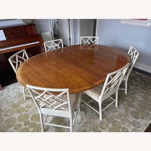 Used Hickory White Yew Wood Dining Table for sale on AptDeco
