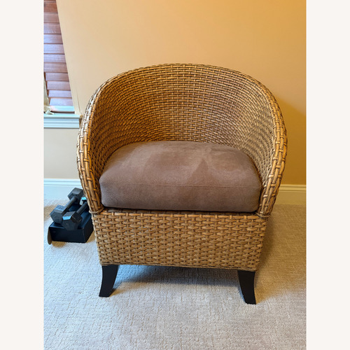 Used Natural Wicker Accent Chair for sale on AptDeco