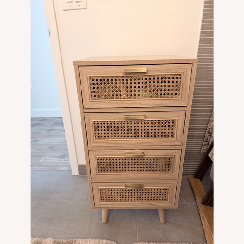 Used Wayfair Rattan Side Cabinet for sale on AptDeco