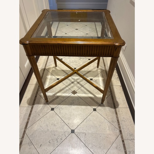Used Sherrill Furniture Natural Wood Side Table for sale on AptDeco