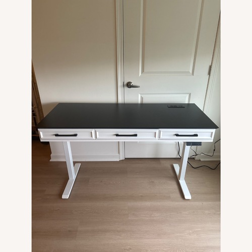 Used Wayfair White/Black Wood Desk for sale on AptDeco