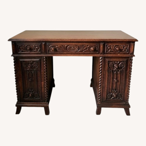 Used Vintage/Antique Finds Dark Brown Wood Desk for sale on AptDeco