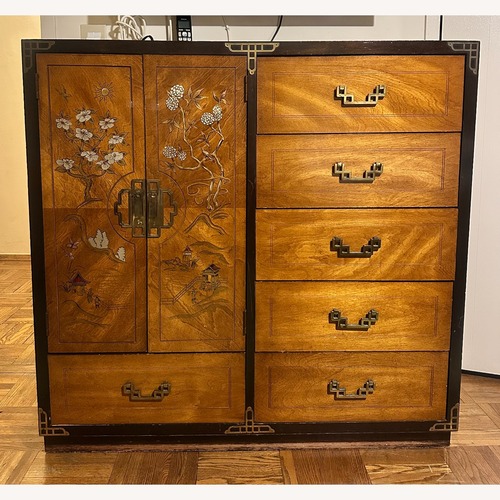 Used Bassett Natural Wood Armoire for sale on AptDeco