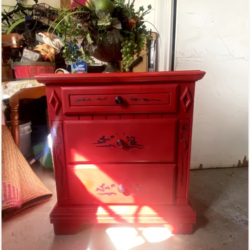 Used Vintage/Antique Finds Red Wood Dresser for sale on AptDeco