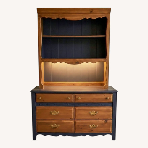 Used Vintage Dresser & Detachable Hutch W Light for sale on AptDeco
