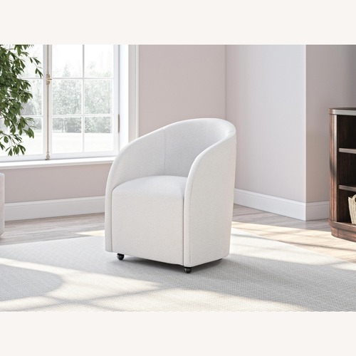 Used Ashley Furniture White Boucle Accent Chair for sale on AptDeco