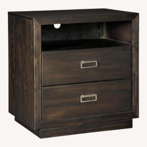Used Ashley Furniture Hyndell Dark Brown Wood Nightstand for sale on AptDeco