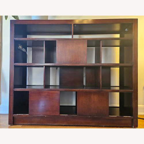 Used Room & Board South Cone Dark Brown Wood Bookcase for sale on AptDeco