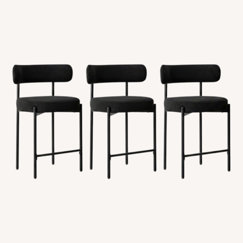 Used 24'' Boucle Counter Stools Set of 3 for sale on AptDeco