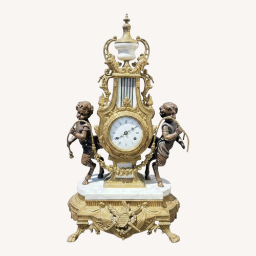 Used Ornate 3-Piece Mantel Clock & Candelabra for sale on AptDeco