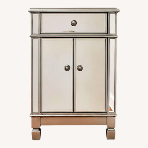 Used Pier 1 Imports Hayworth Silver Mirrored Glass Nightstand for sale on AptDeco