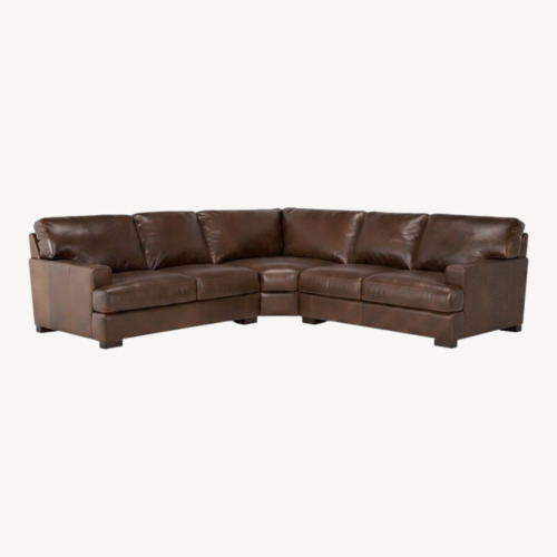 Used Grisham Italian Leather 111" 3 Piece Modular L-Shaped Sectional for sale on AptDeco