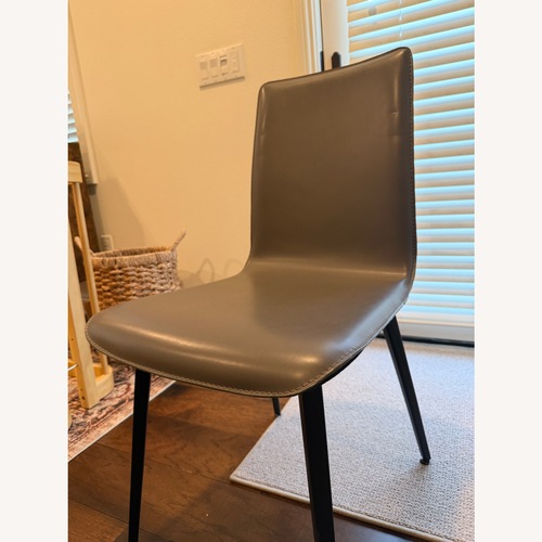 Used Room & Board Hirsch Dark Gray Faux Leather Dining Chairs for sale on AptDeco